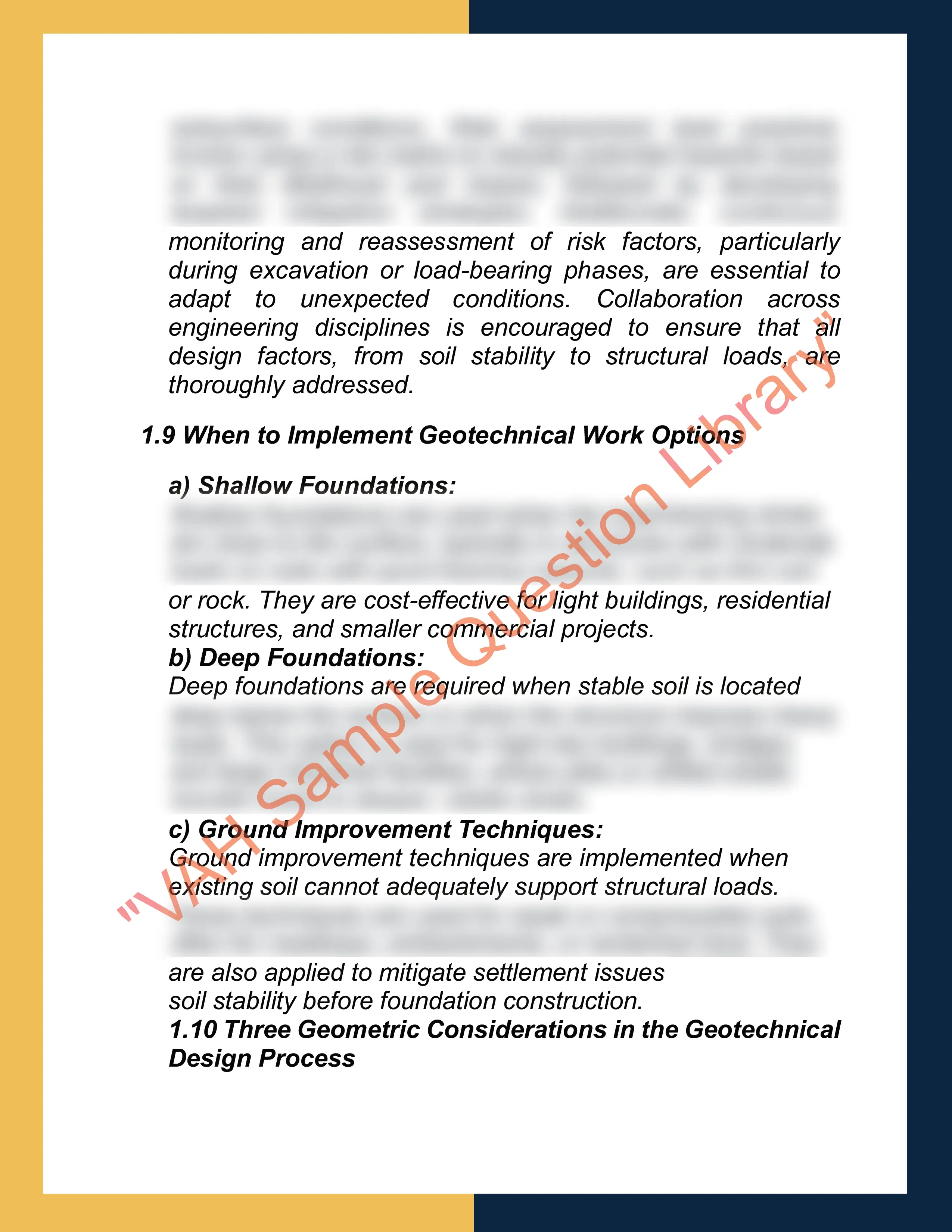 Sample Solution for RIICWD507D - Prepare detailed geotechnical design 6